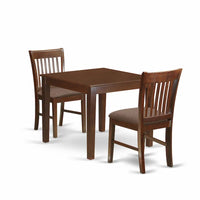 Ensemble de table de salle à manger East West Furniture comprenant une table de cuisine carrée et des chaises, acajou