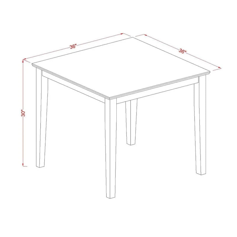 Ensemble de table de salle à manger East West Furniture comprenant une table de cuisine carrée et des chaises, acajou