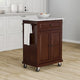 Crosley Chariot et îlot de cuisine compacts vintage en acajou avec plateau en granit massif – 31 larg. x 18 prof. x 35,5 haut.