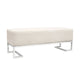 Banc Pasargad Home Luxe rembourré en acier inoxydable - L48xP16.5xH17.6
