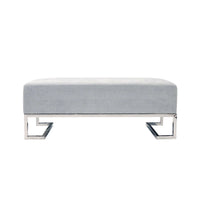 Banc Pasargad Home Luxe rembourré en acier inoxydable - L48xP16.5xH17.6