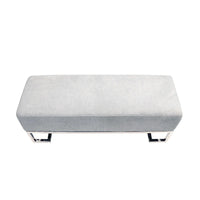 Banc Pasargad Home Luxe rembourré en acier inoxydable - L48xP16.5xH17.6