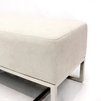 Banc Pasargad Home Luxe rembourré en acier inoxydable - L48xP16.5xH17.6