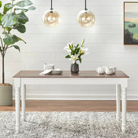 Table rectangulaire en Noyer/Caoutchouc blanc Skipton - Noyer