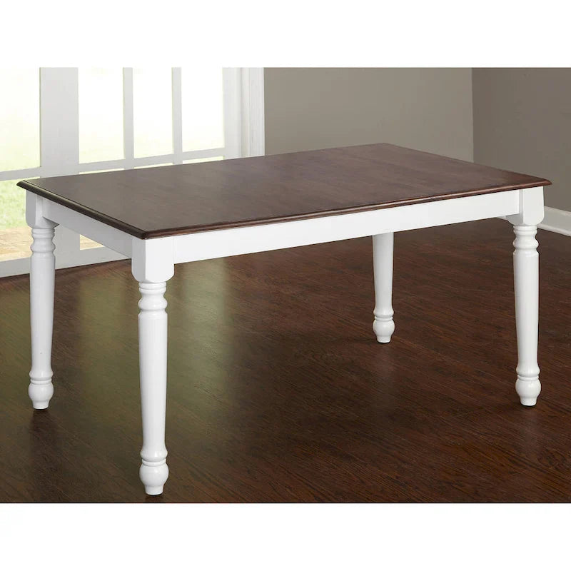 Table rectangulaire en Noyer/Caoutchouc blanc Skipton - Noyer
