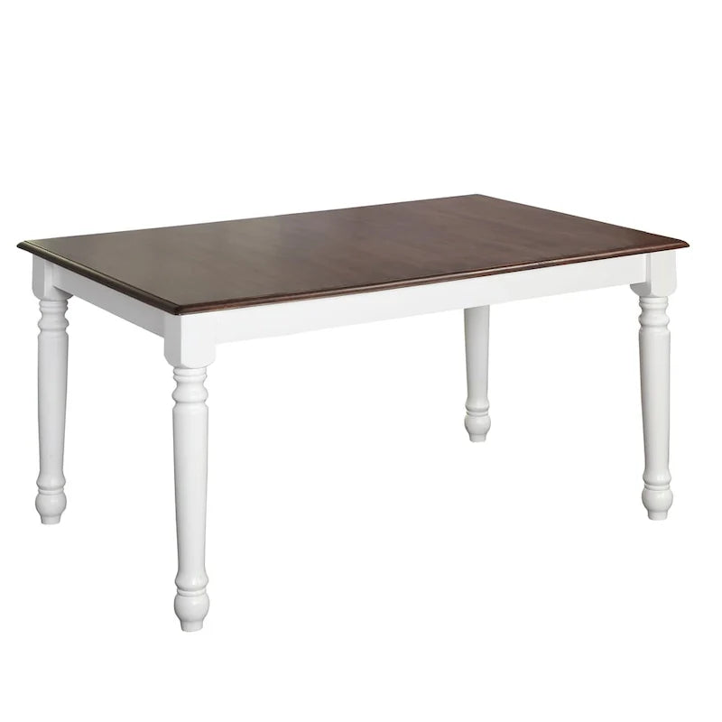 Table rectangulaire en Noyer/Caoutchouc blanc Skipton - Noyer