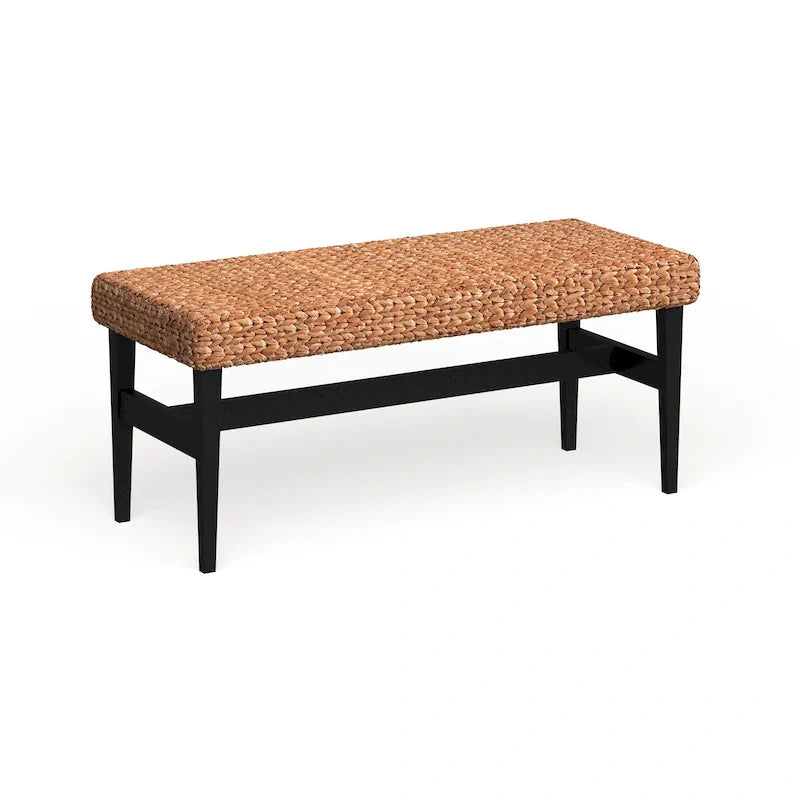 Banc tissé naturel SEI Furniture Terraza noir