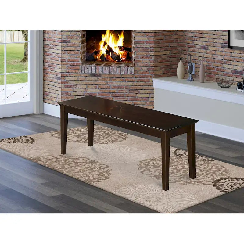 East West Furniture Capri Banc de salle à manger avec assise en bois, 51x15x18 pouces, (options de finition)