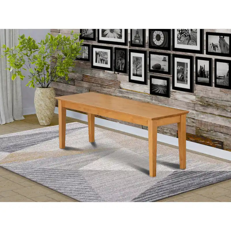 East West Furniture Capri Banc de salle à manger avec assise en bois, 51x15x18 pouces, (options de finition)