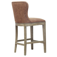 Tabouret de comptoir Dorsey en nubuck marron et gris