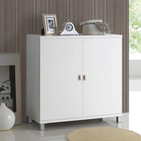 Buffet de rangement contemporain en bois blanc Marcy Baxton Studio