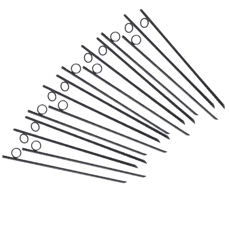 Tuteurs de jardin, tuteurs de plantes avec 1 boucle robuste, acier 3/8, extrémités inclinées, piquets de tente antidérapants pour campings et auvents