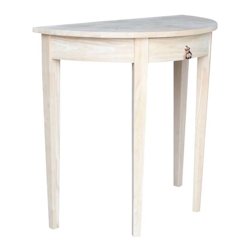 Table demi-lune inachevée en parawood massif