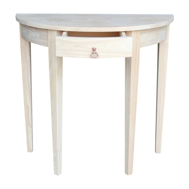 Table demi-lune inachevée en parawood massif