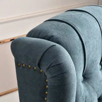 Fauteuil Inclinable à Dossier Poussé avec Dossier Capitonné et Pieds en Bois