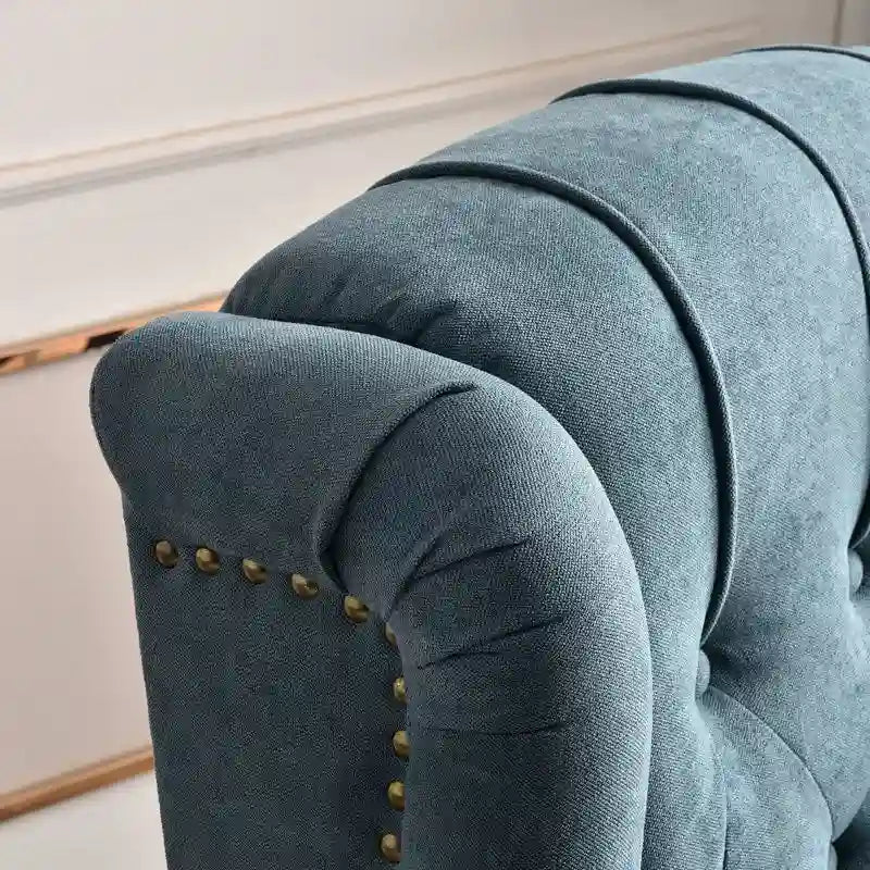 Fauteuil Inclinable à Dossier Poussé avec Dossier Capitonné et Pieds en Bois