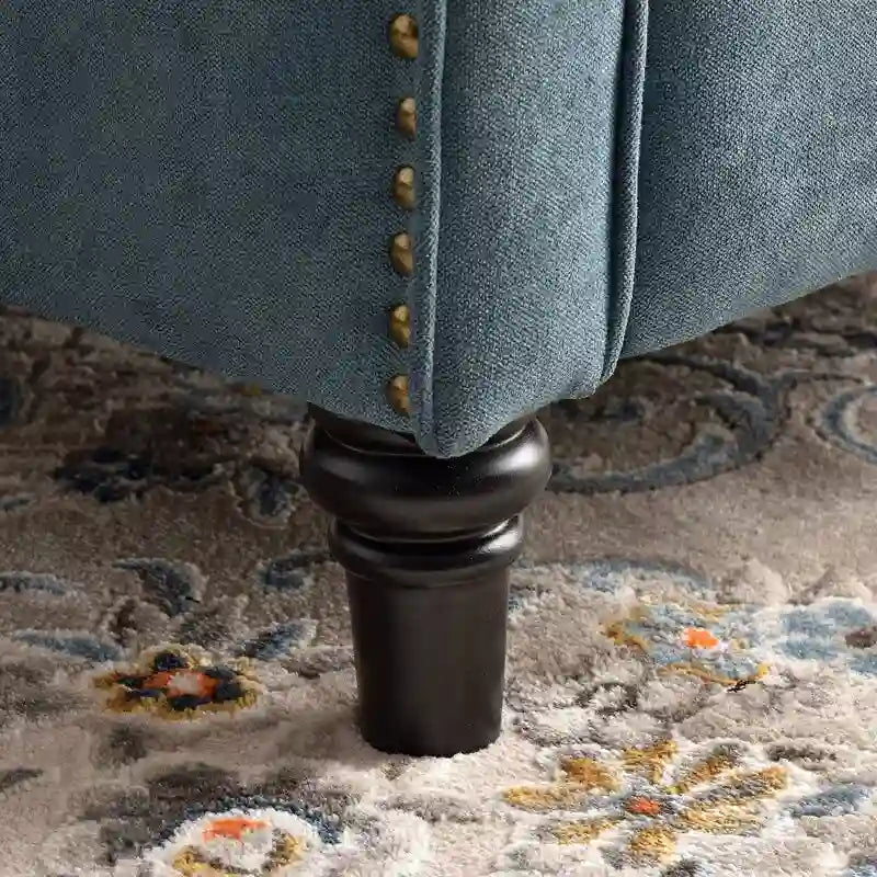 Fauteuil Inclinable à Dossier Poussé avec Dossier Capitonné et Pieds en Bois
