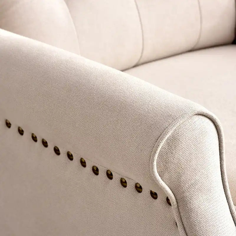 Fauteuil Inclinable à Dossier Poussé avec Dossier Capitonné et Pieds en Bois