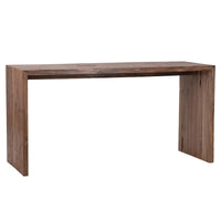 Bureau d'écriture rectangulaire Camila en teck recyclé de 60 pouces à plateau effet cascade