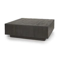 Table basse carrée flottante en bois massif Hayden