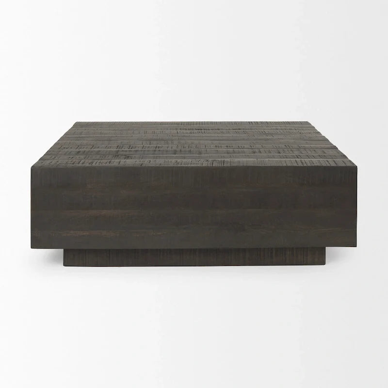 Table basse flottante carrée en bois massif Hayden