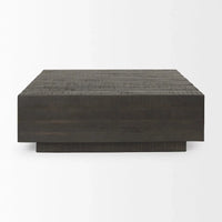 Table basse carrée flottante en bois massif Hayden