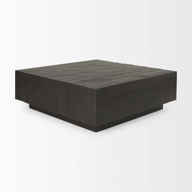 Table basse carrée flottante en bois massif Hayden