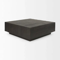 Table basse carrée flottante en bois massif Hayden