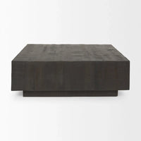 Table basse carrée flottante en bois massif Hayden