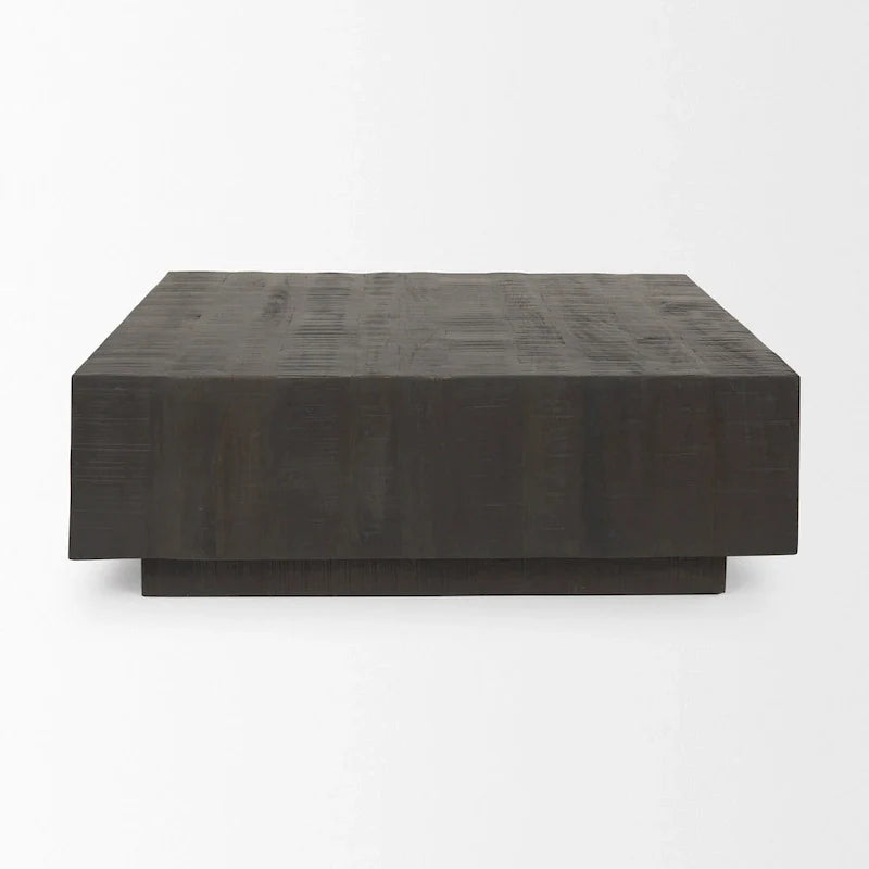 Table basse carrée flottante en bois massif Hayden