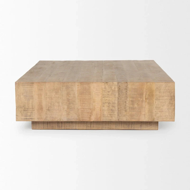 Table basse carrée flottante en bois massif Hayden