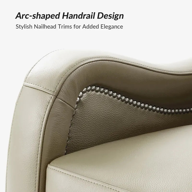 Lot de 2 Fauteuils Inclinables Pivotants à Bascule FrancoModern en Cuir Véritable avec Clous Décoratifs par HULALA HOME