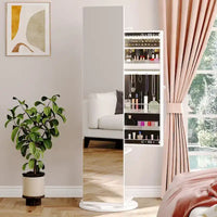 Armoire à bijoux Moasis 66 pouces de haut avec miroir pleine longueur, meuble sur pied verrouillable