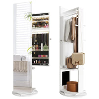 Armoire à bijoux Moasis 66 pouces de haut avec miroir pleine longueur, meuble sur pied verrouillable