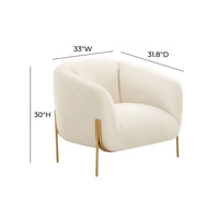 Fauteuil d'appoint en velours Kandra