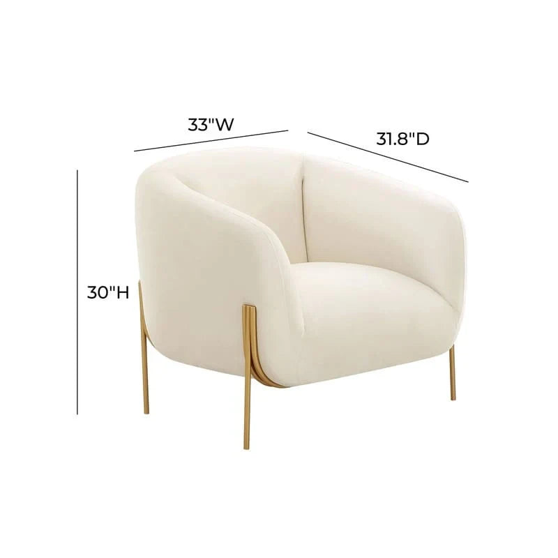 Fauteuil d'appoint en velours Kandra