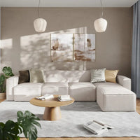Canapé sectionnel modulaire contemporain 5 pièces avec pouf