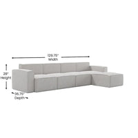 Canapé sectionnel modulaire contemporain 5 pièces avec pouf