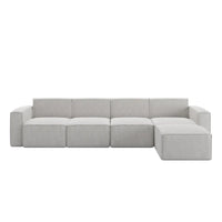 Canapé sectionnel modulaire contemporain 5 pièces avec pouf
