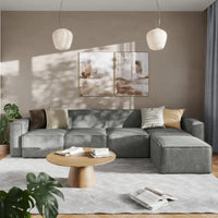 Canapé sectionnel modulaire contemporain 5 pièces avec pouf