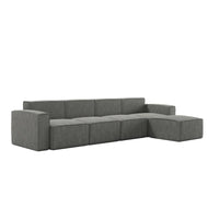 Canapé sectionnel modulaire contemporain 5 pièces avec pouf