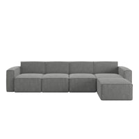 Canapé sectionnel modulaire contemporain 5 pièces avec pouf