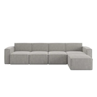 Canapé sectionnel modulaire contemporain 5 pièces avec pouf