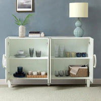 Connie 58 Buffet Dressoir Contemporain avec Poignées de Porte Rondes en Bois Massif par HULALA HOME