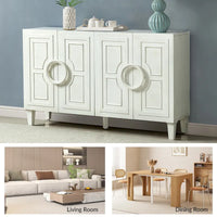Connie 58 Buffet Dressoir Contemporain avec Poignées de Porte Rondes en Bois Massif par HULALA HOME