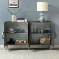 Connie 58 Buffet Dressoir Contemporain avec Poignées de Porte Rondes en Bois Massif par HULALA HOME