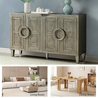 Connie 58 Buffet Dressoir Contemporain avec Poignées de Porte Rondes en Bois Massif par HULALA HOME