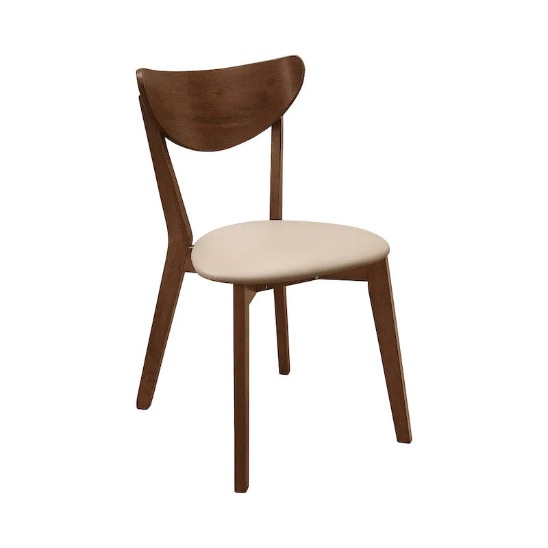 Chaises de salle à manger à dossier ouvert Markus beige et châtaigne (lot de 6)
