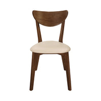 Chaises de salle à manger à dossier ouvert Markus beige et châtaigne (lot de 6)