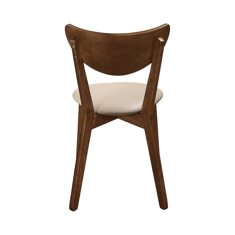 Chaises de salle à manger à dossier ouvert Markus beige et châtaigne (lot de 6)